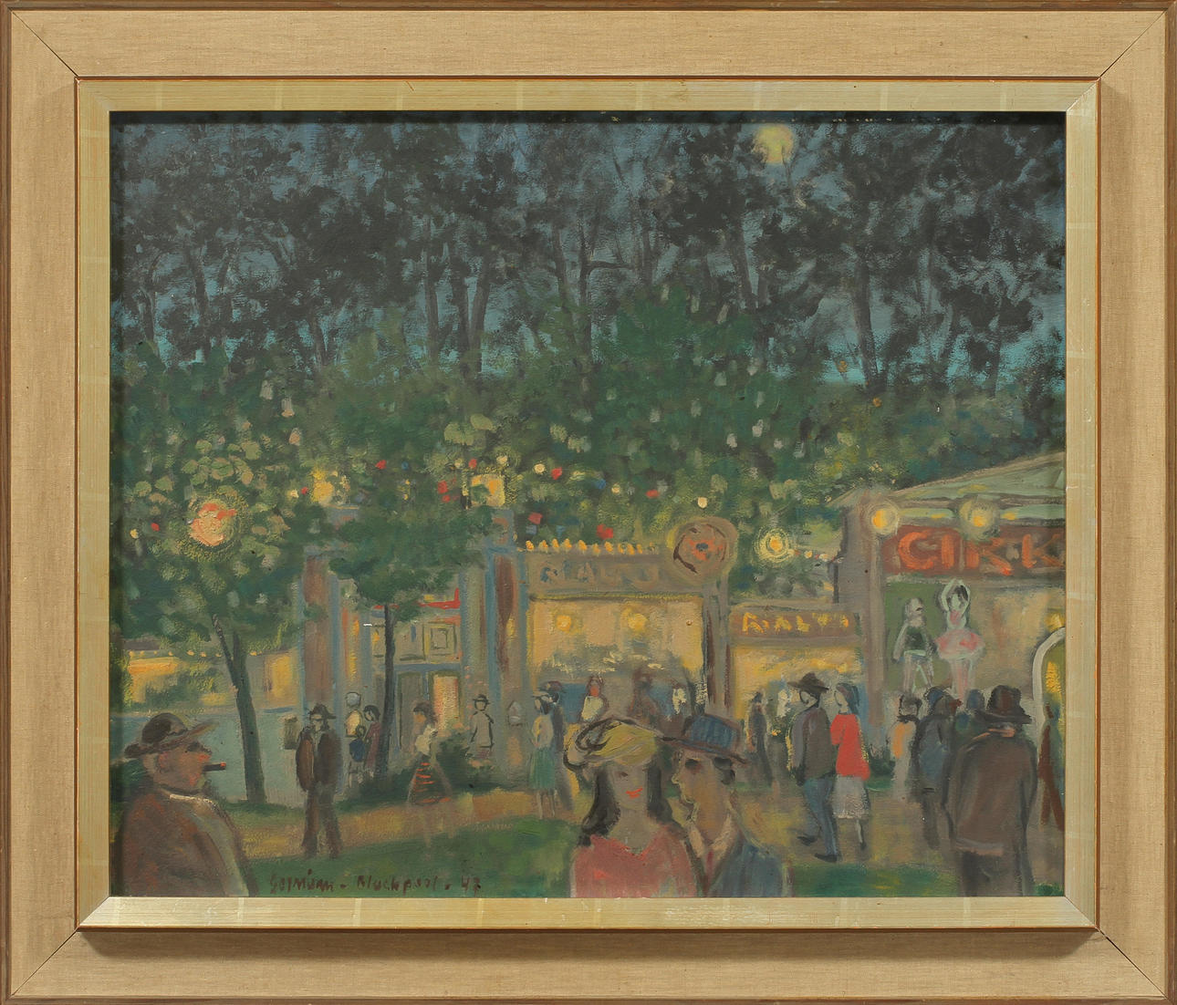 BÖRGE SORNUM. "Blackpool", olja på pannå, sign o dat -47.