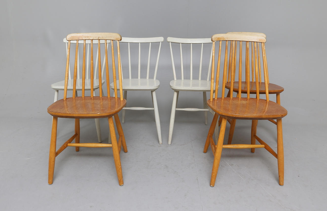 STOLAR, 6 st, Ottosson & Karlssons Pinnstolsfabrik, Skillingaryd, 1900-tal.