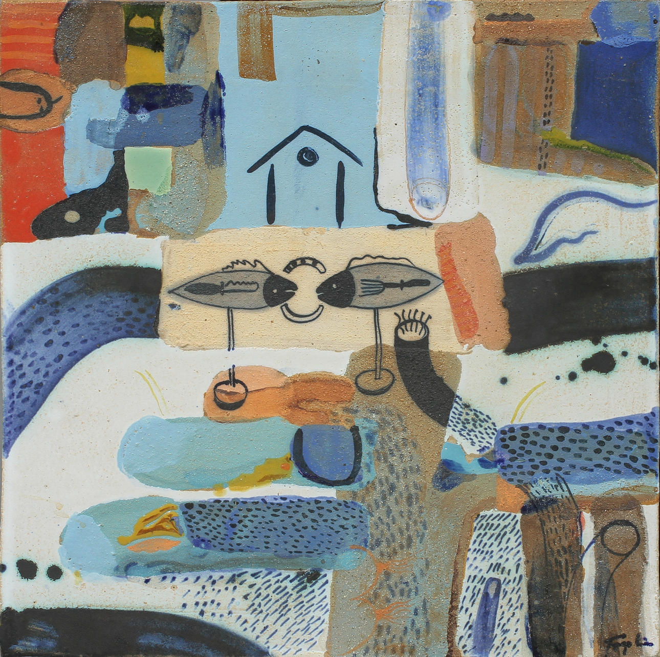 HERMAN FOGELIN. Relief, keramik, signerad.