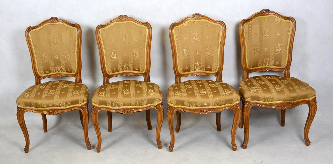 STOLAR, 4 st, rokokostil, Lani möbler, Malmö, 1900-talets andra hälft.