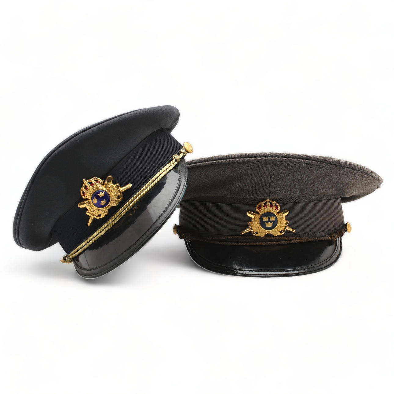 SKÄRMMÖSSOR, 2 st, m/39 samt m/87.