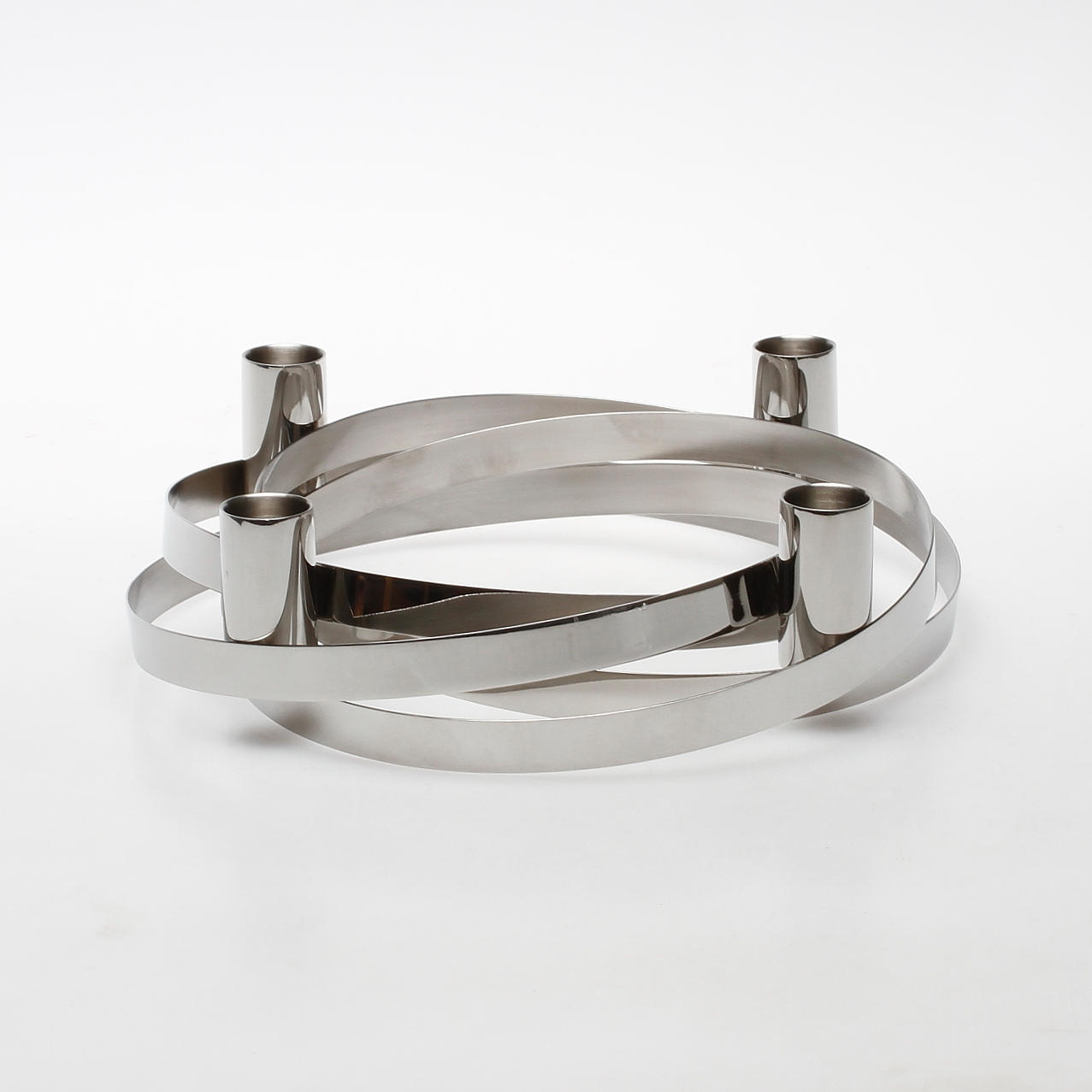 LJUSSTAKE, rostfritt stål, "Ribbons", Alken & Bengtsson, Georg Jensen, Danmark, 2000-tal.