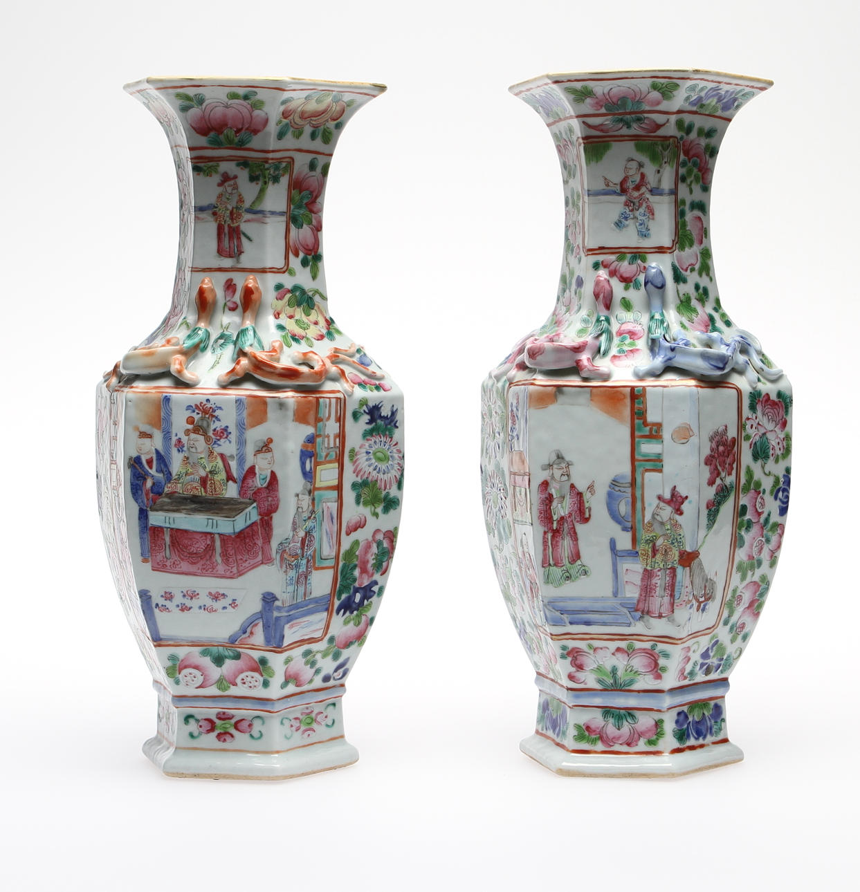 VASER, 1 par, porslin. Kina 1800-tal.