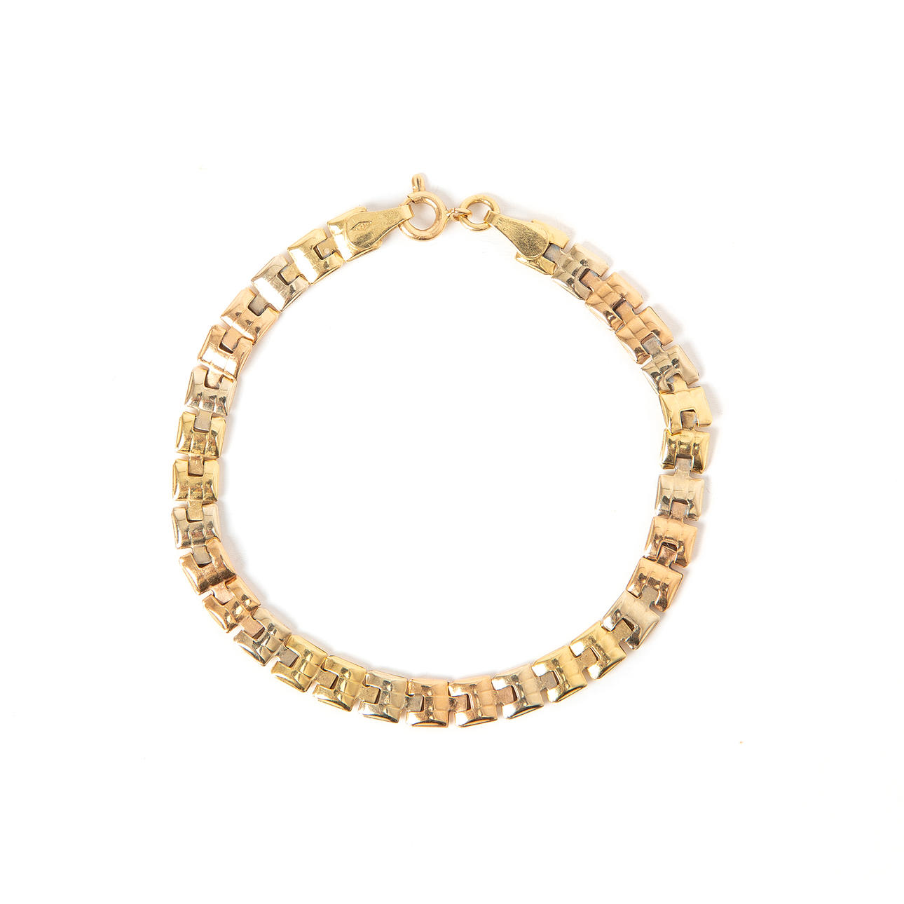 ARMBAND, 18 K dreifarbiges Gold.