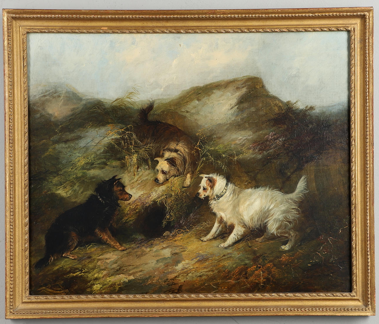 ATTRIBUTED TO GEORGE ARMFIELD (1808-1893). A TRIO OF TREPIDATION.