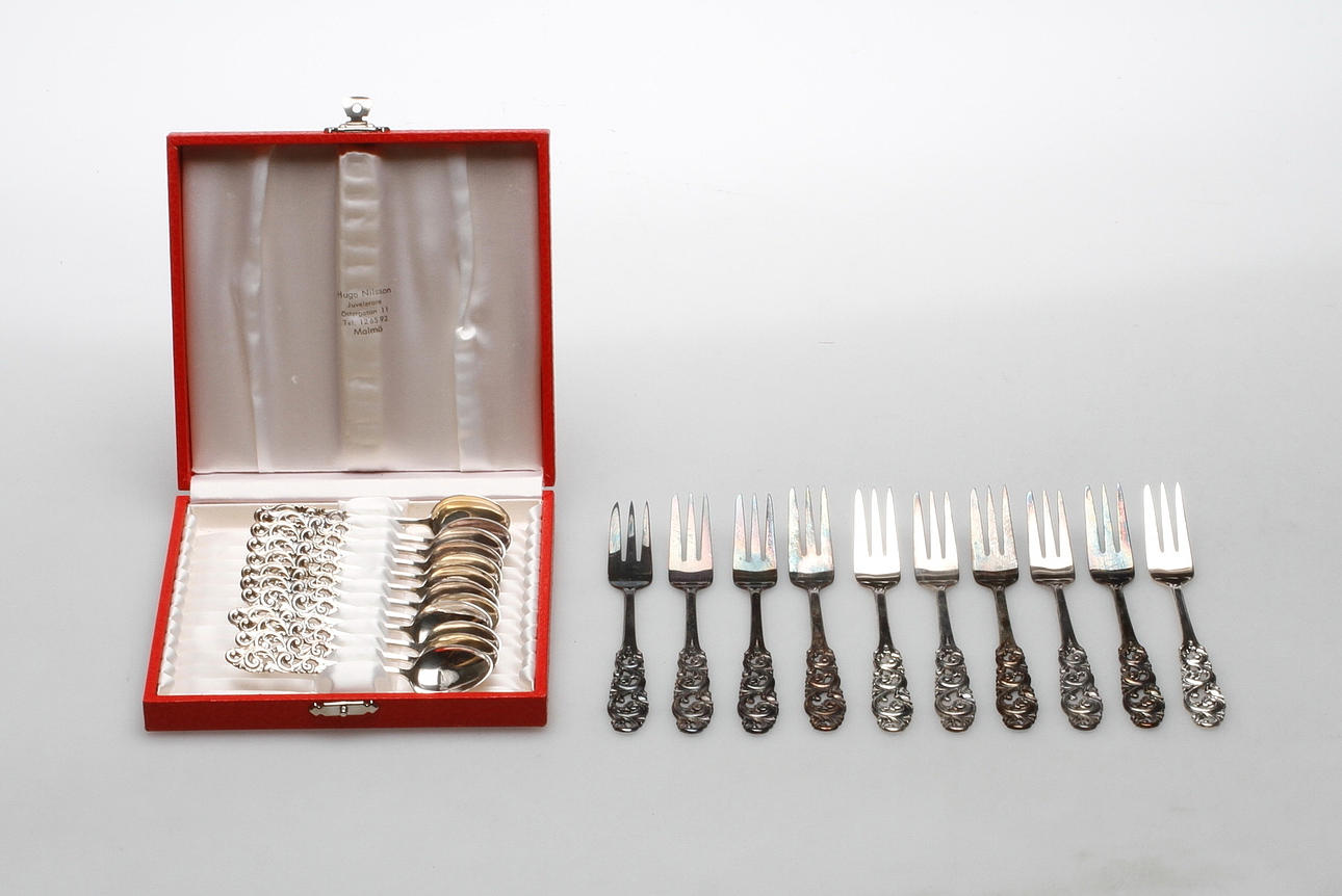 BESTICK, 22 delar, ca 292 gram, Mylius, Norge, Silver.