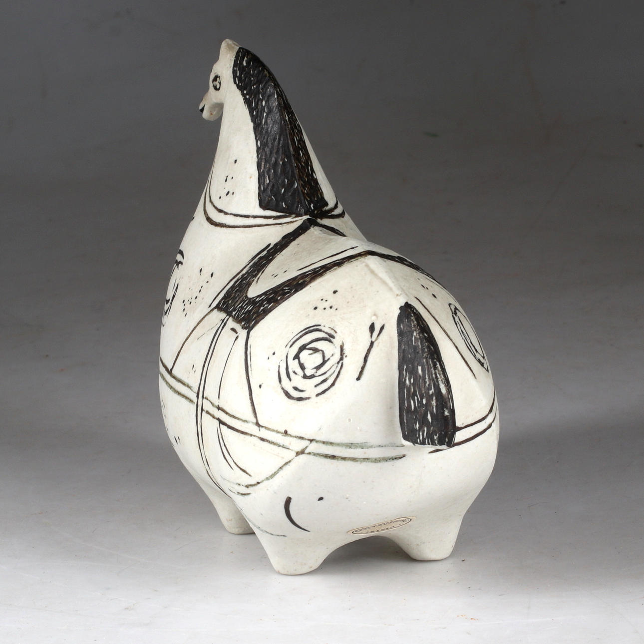 STIG LINDBERG. Figurine, “Springare”, stoneware, signed Stig L with ...