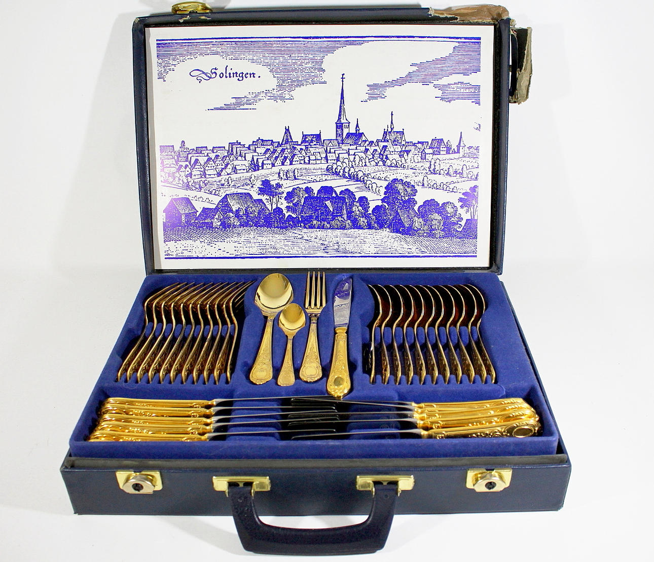 BESTICK, Solingen, guldpläterad, 70 delar.