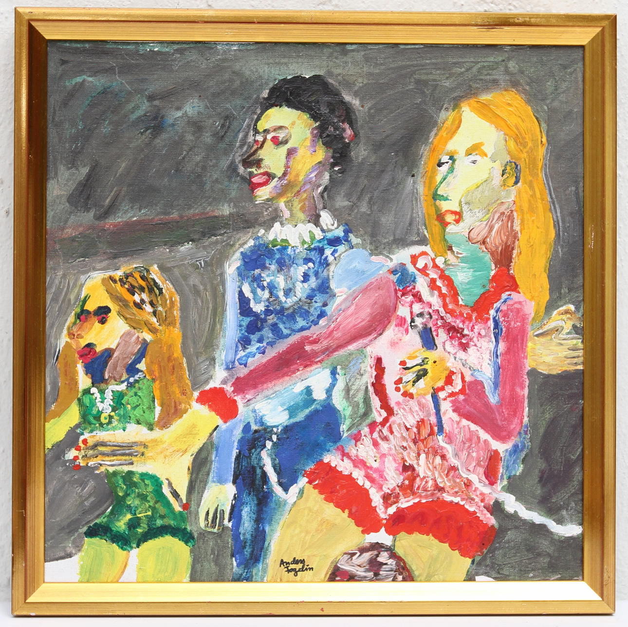 ANDERS FOGELIN. olja på pannå, sign.