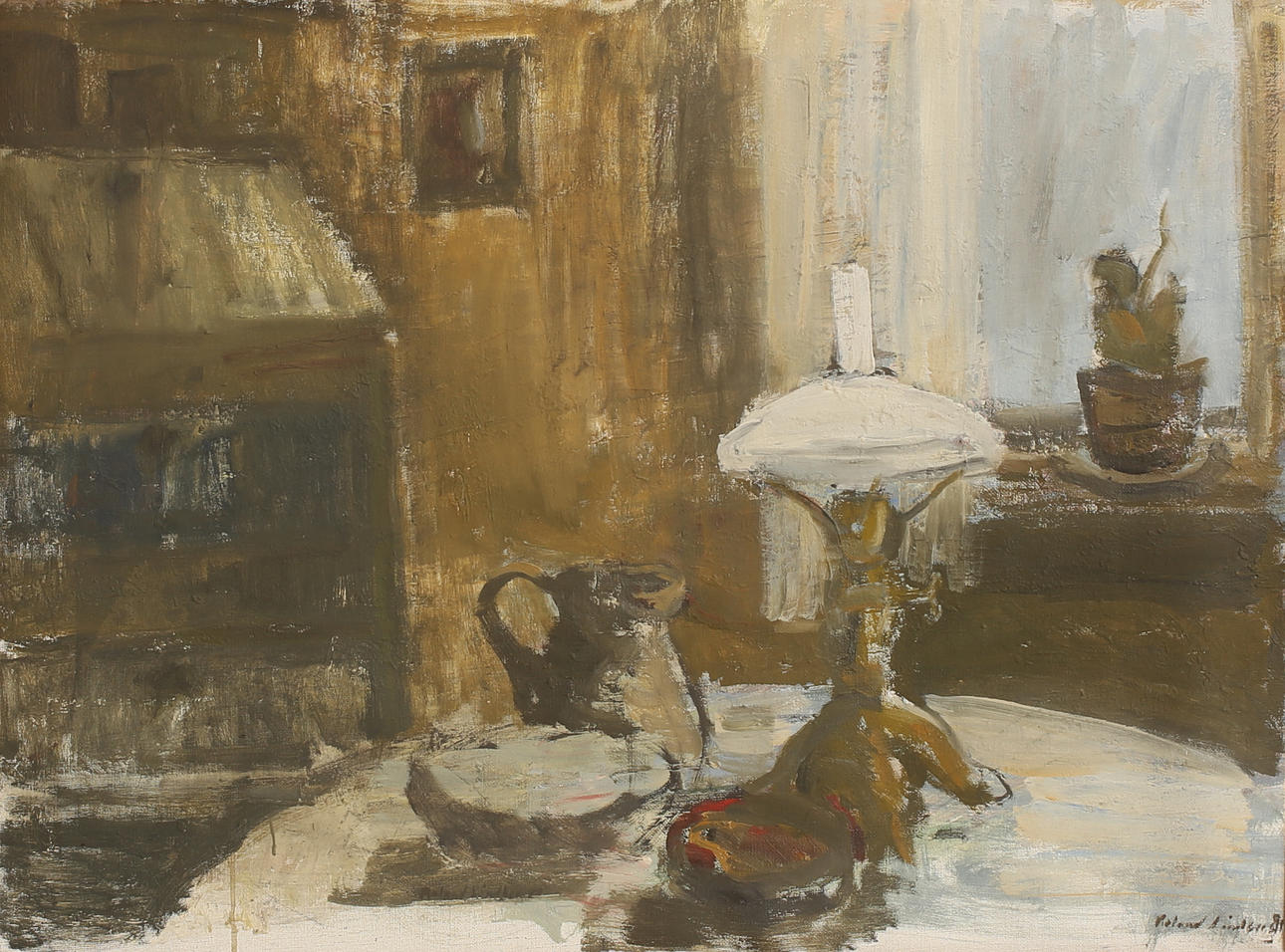 ROLAND LINDBERG. Oil on canvas, signed.