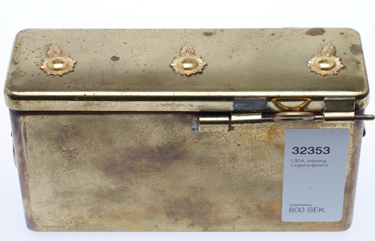 LÅDA, mässing, Livgrenadjärerna.