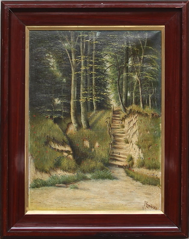 OKÄND KONSTNÄR. olja på duk, otydlig signatur.