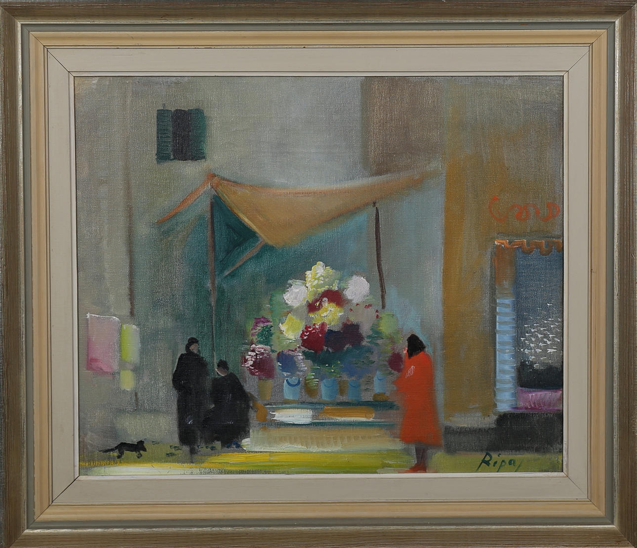 HANS RIPA. Vid blomsterståndet, olja på duk, signerad Ripa.