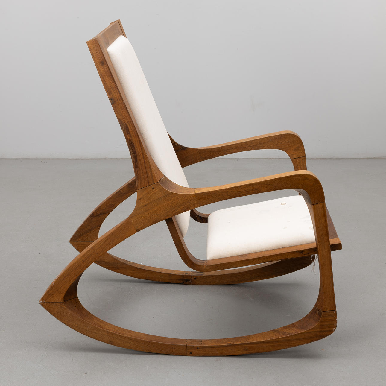 A mid-20th century hardwood rocking chair, modernist design. Furniture ...