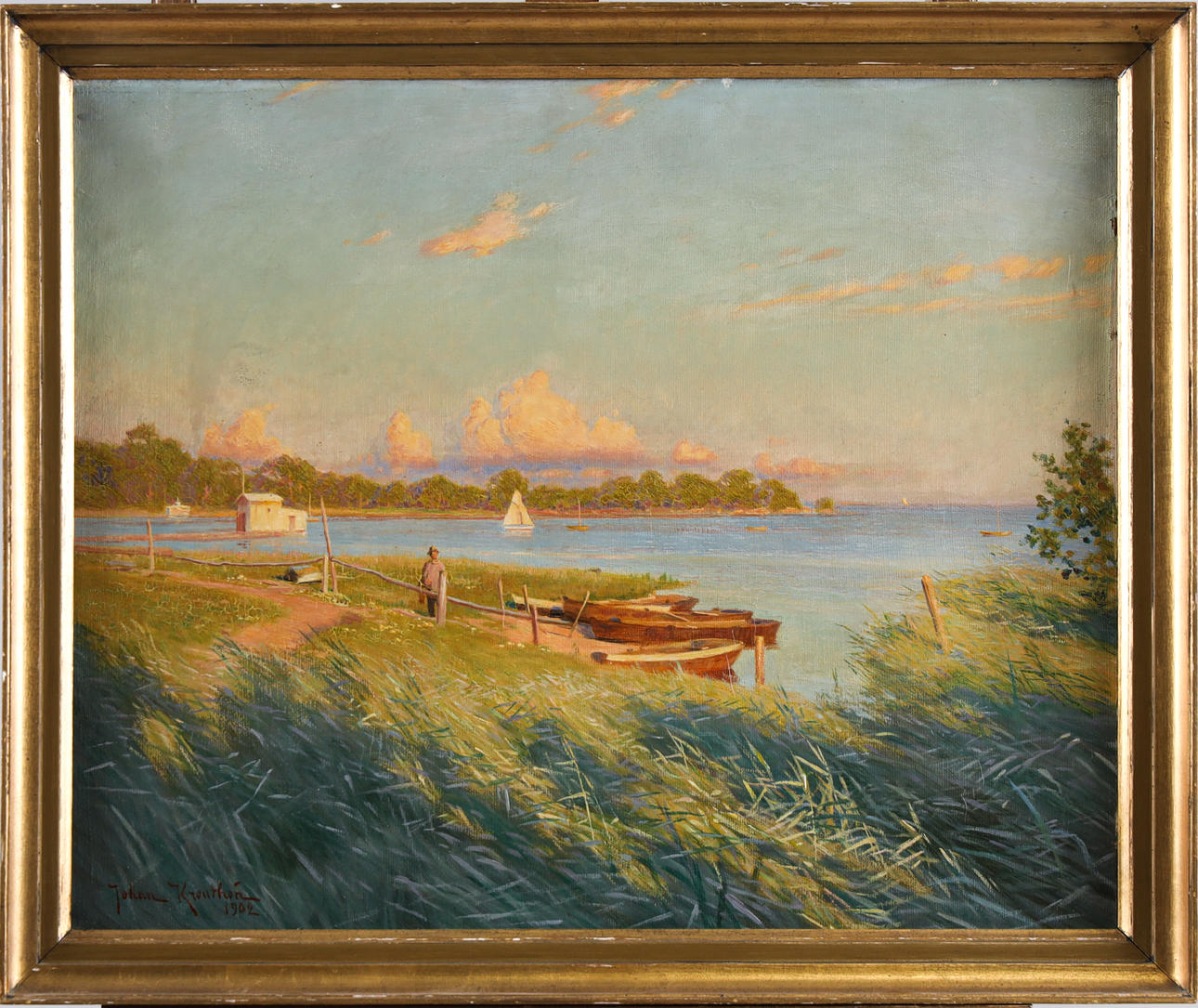 JOHAN KROUTHÉN. "Valje, Blekinge", olja på duk.