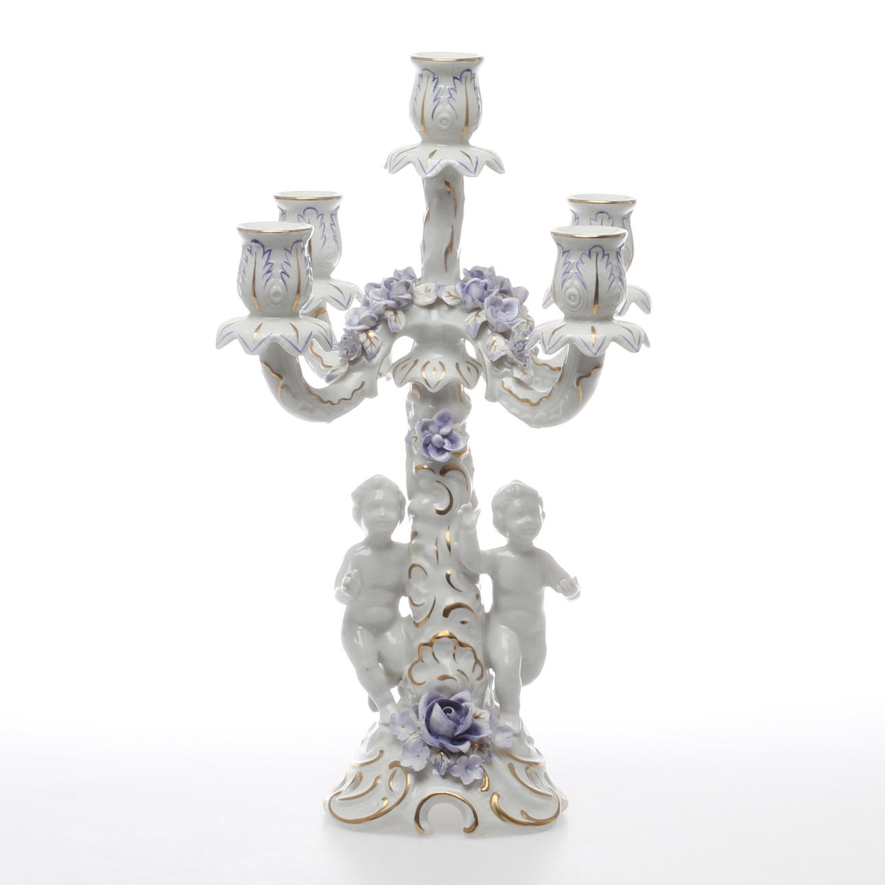 KANDELABER, porslin, Dresden, 1900-tal.