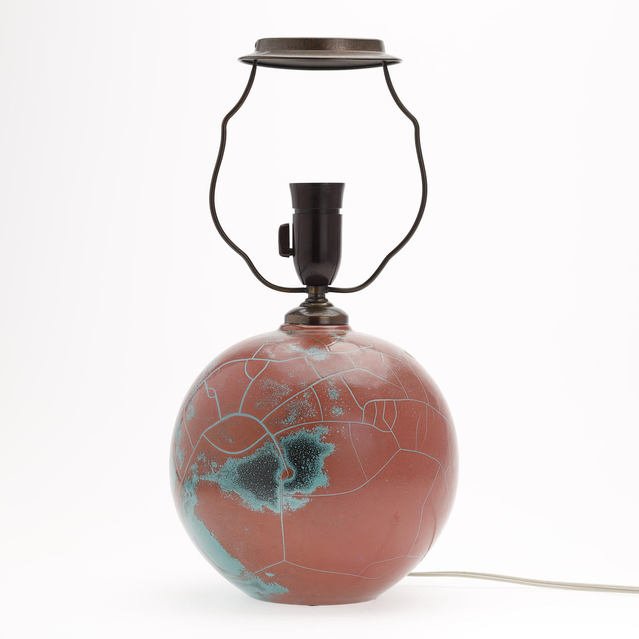 Spherical table lamp, P. Ipsens Enke, danit glaze, Denmark.