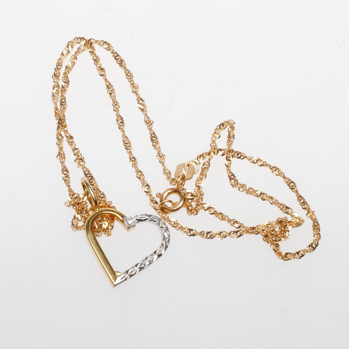 HALSKEDJA SAMT HÄNGE, 18k guld, vikt ca 2,6 gr.