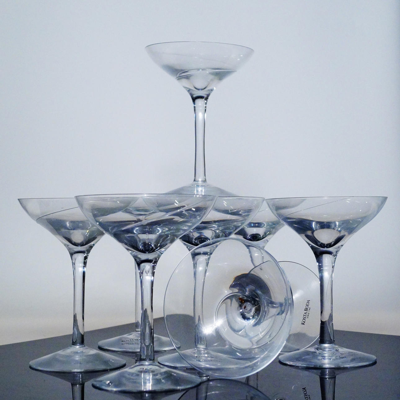 ANNA EHRNER. VASOS DE CÓCTEL, 8 PIEZAS, LINE, COSTA BODA.