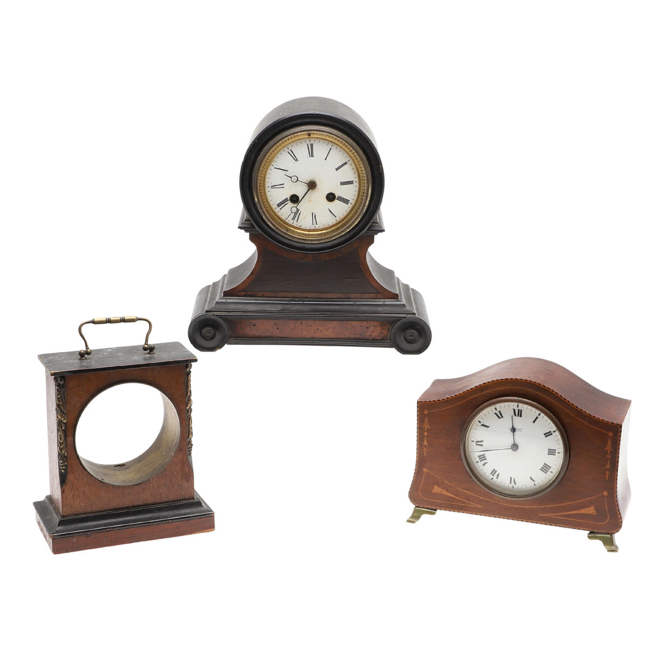 VICTORIAN & EDWARDIAN MANTLE CLOCKS & CLOCK CASE.