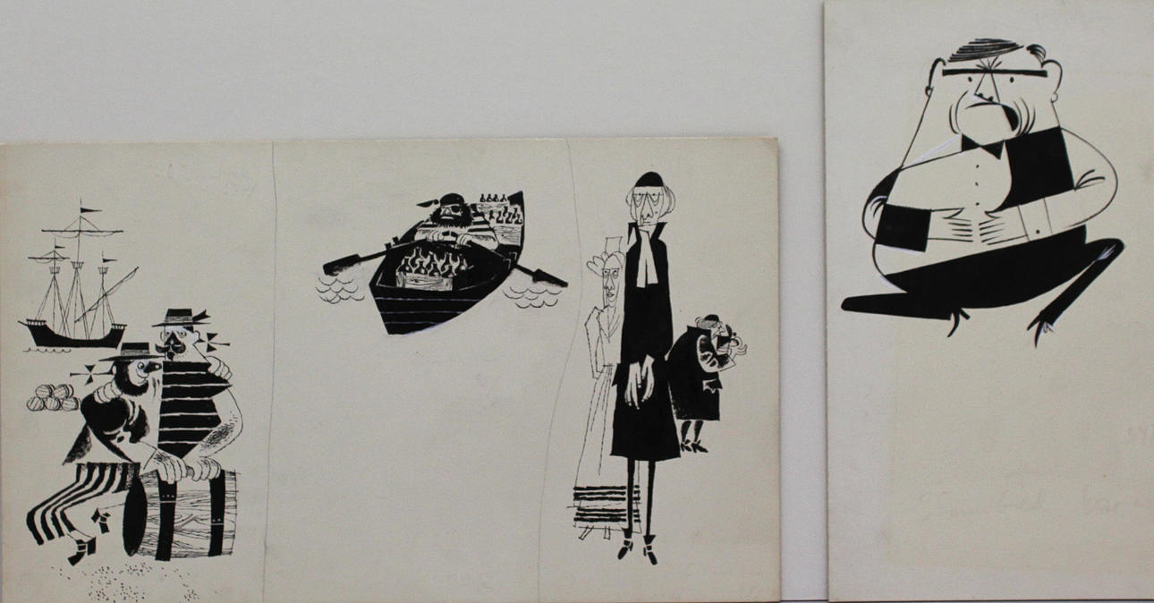 LENNART RANGHUSEN. Div teckningar (7). Tusch/akvarell. Osignerade.