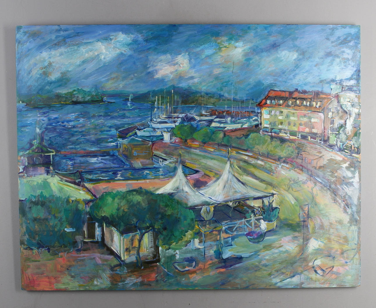 DOINA ENOS. Vaxholm, olja på pannå, signerad.