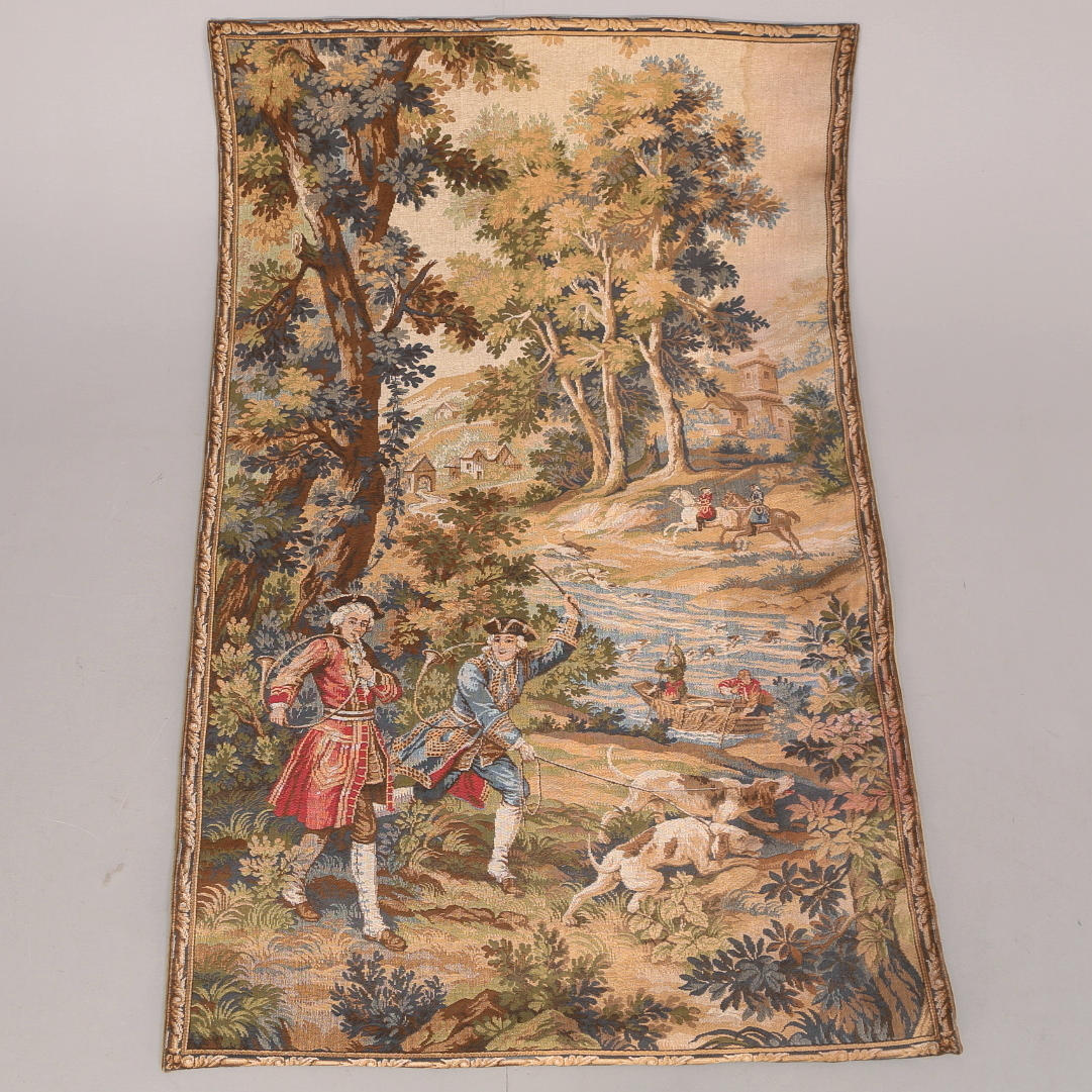 VÄVD TAPET, gobelängteknik, 1700-talsmotiv, JP, Paris, Frankrike.