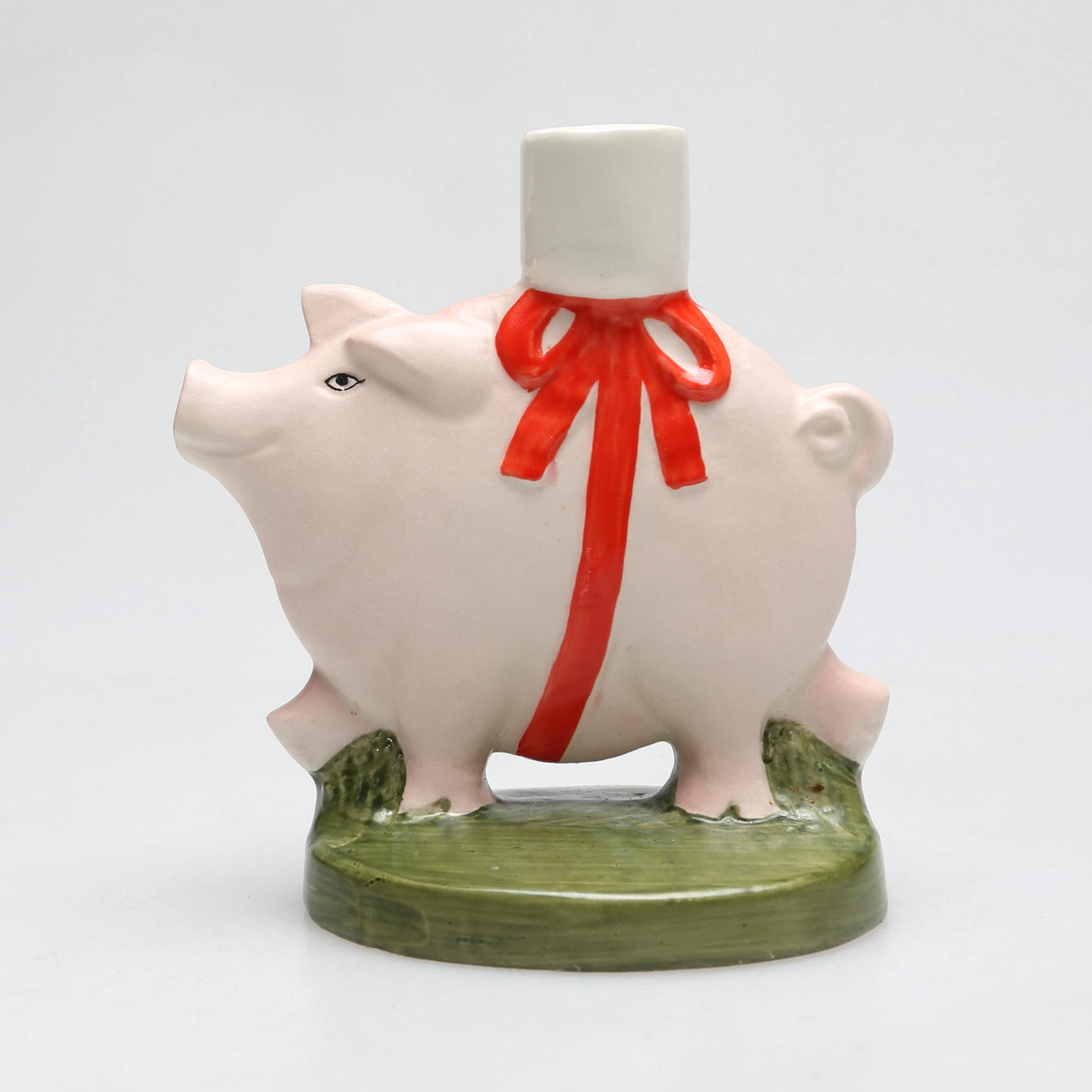 LISA LARSON. A Christmas candlestick, pig, porcelain, Goebel