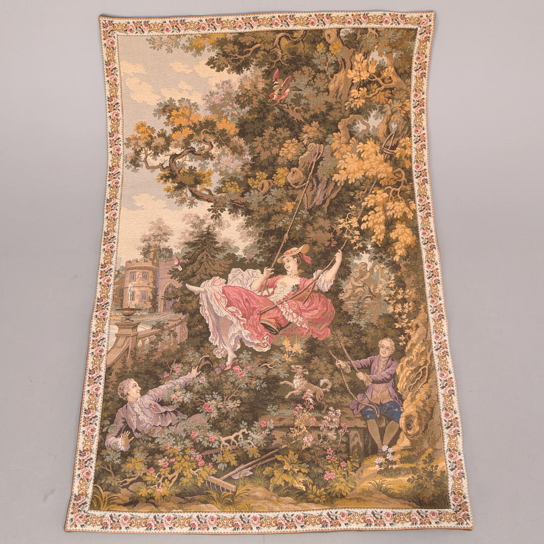 VÄVD TAPET, gobelängteknik, 1700-talsmotiv, JP, Paris, Frankrike.