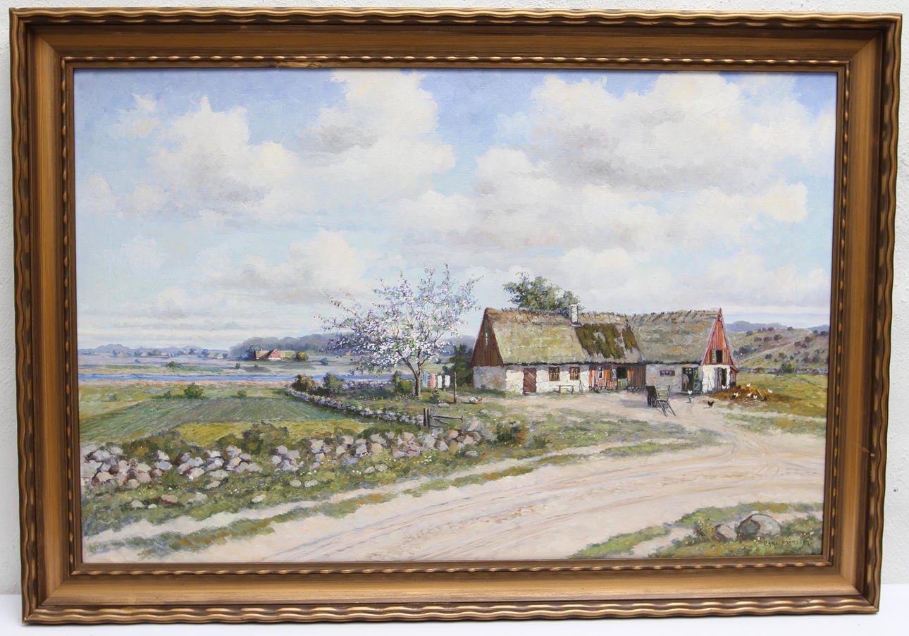 CARL MÅNSSON. Skånegård. Olja på duk, signerad.