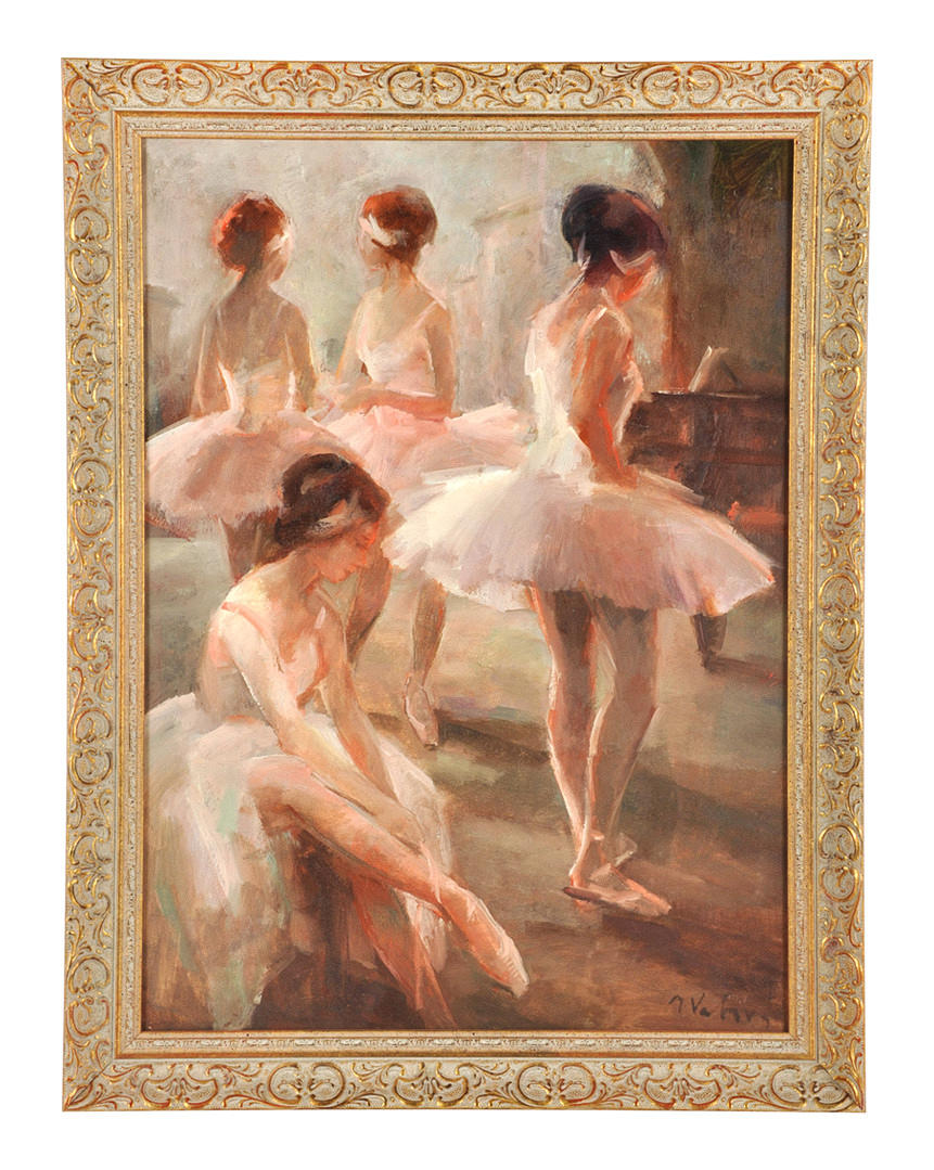 MILOSLAVA VRBOVA. Bryt i dansskolan. Unga dansare väntar. Inspirerad av Edgar Degas.