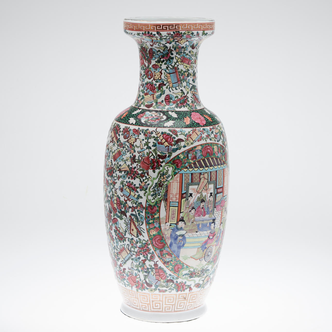 Kinesisk gulvvase, keramik, emalje.