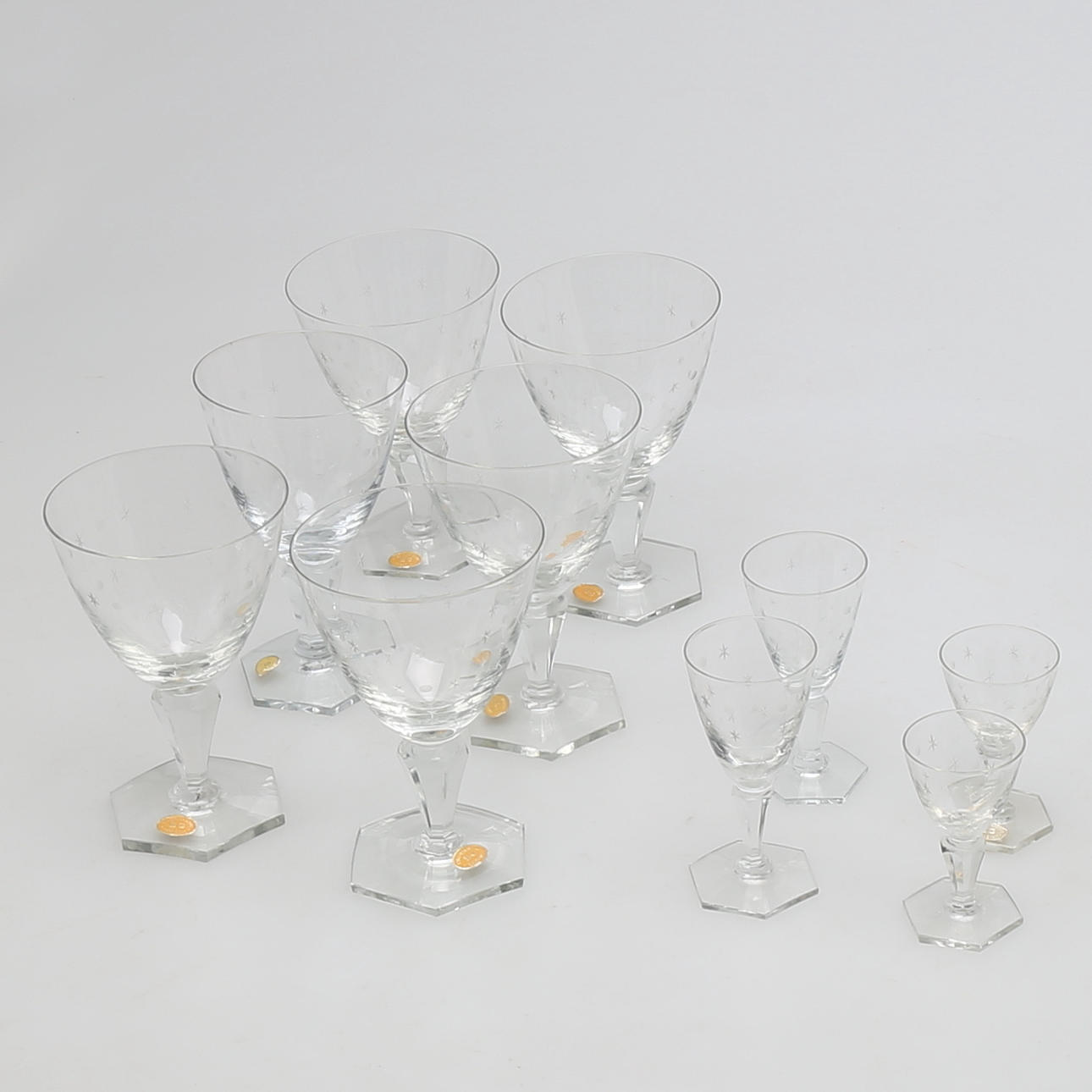 GLASSERVIS , 10 delar, BG, Specialkristall, Ekeberga.