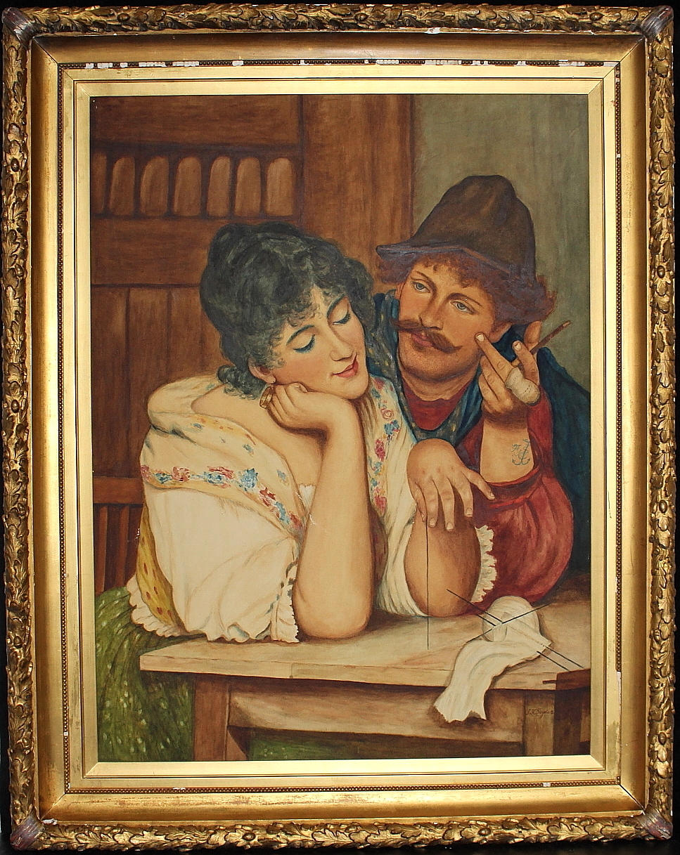 OIDENTIFIERAD KONSTNÄR. pastell, signerad.