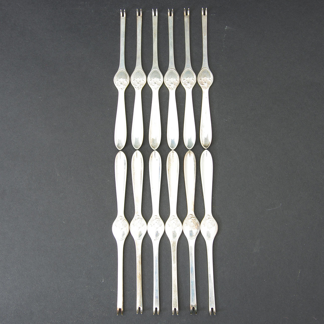 HUMMERGAFFLAR, 12 stycken, silver.