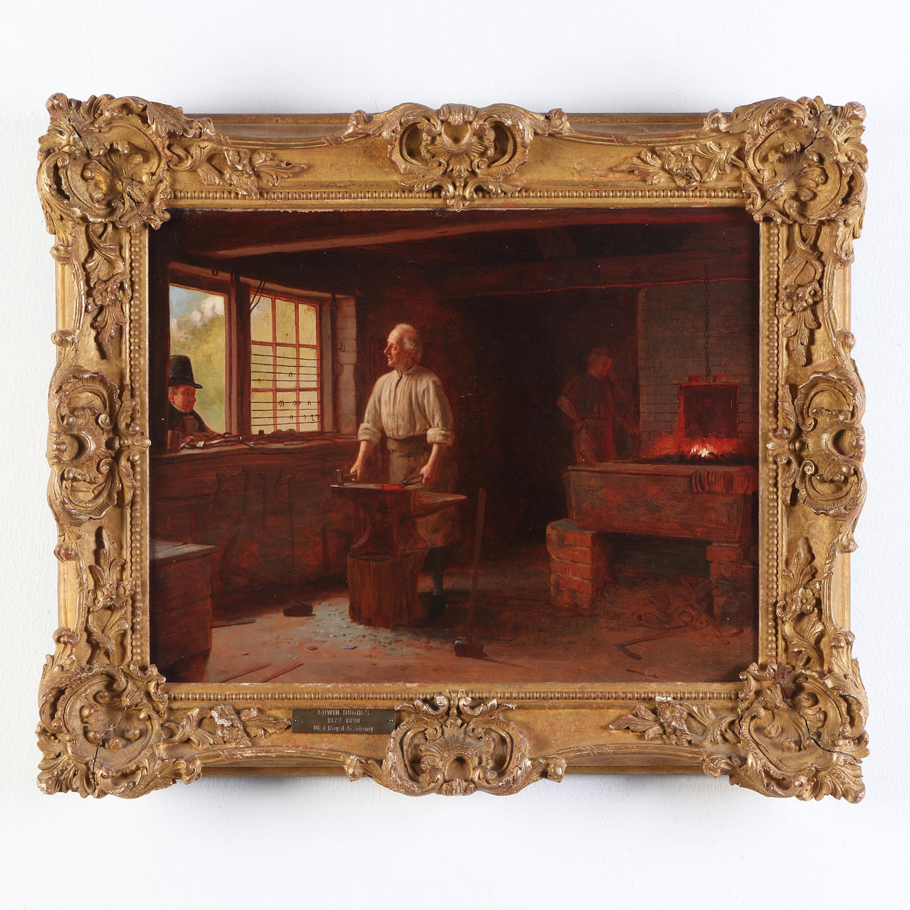 EDWIN HUGHES (1842-1922). Oljemålning på duk. Signerad och daterad 1888 ...