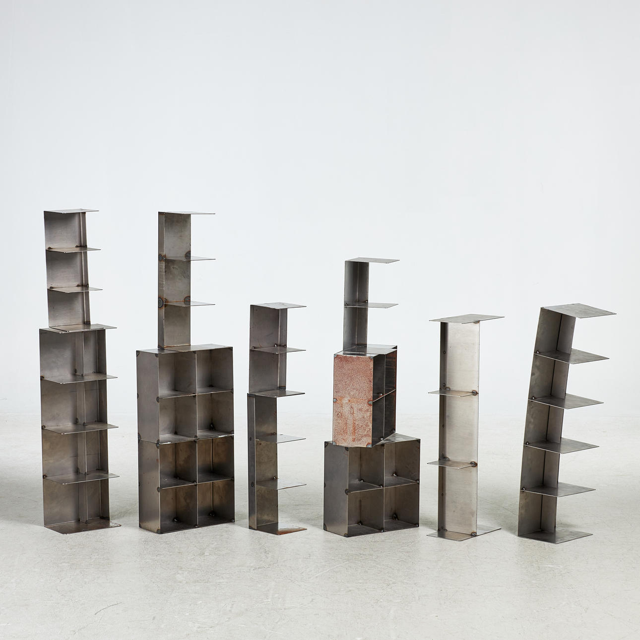 WALL SHELF, 12 dlr, modules/sections, steel frame, contemporary.