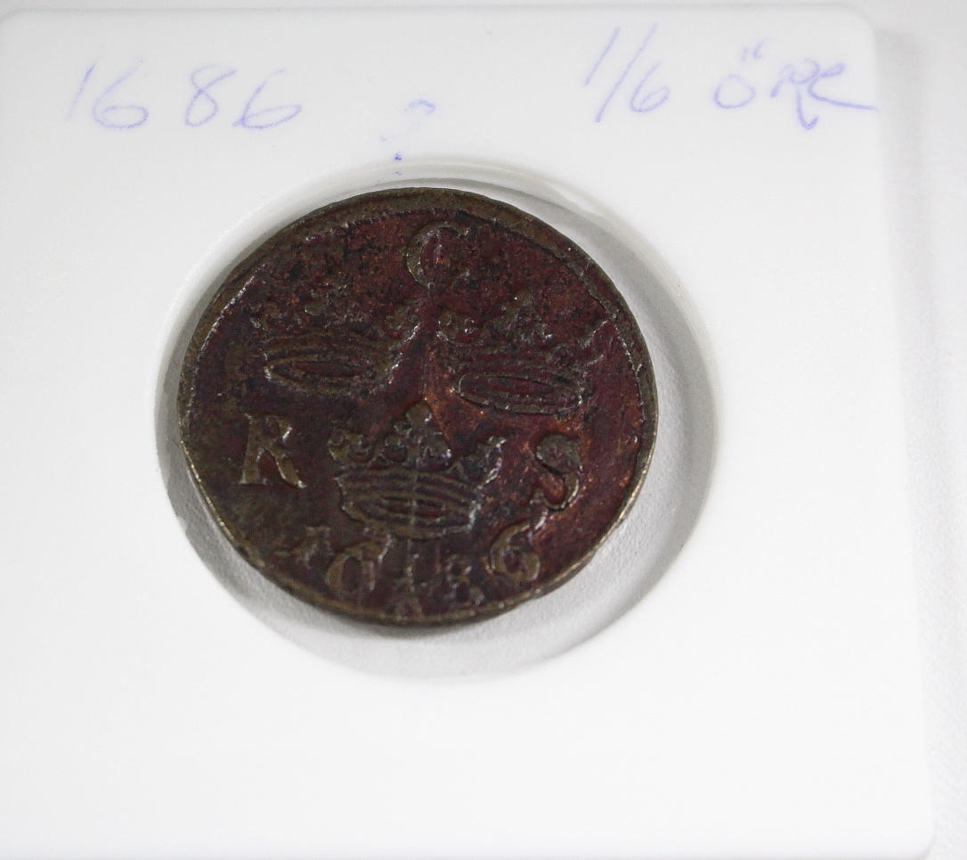 SILVERMYNT (sm), svenskt, 1686, 1/6 öre, Karl XI.