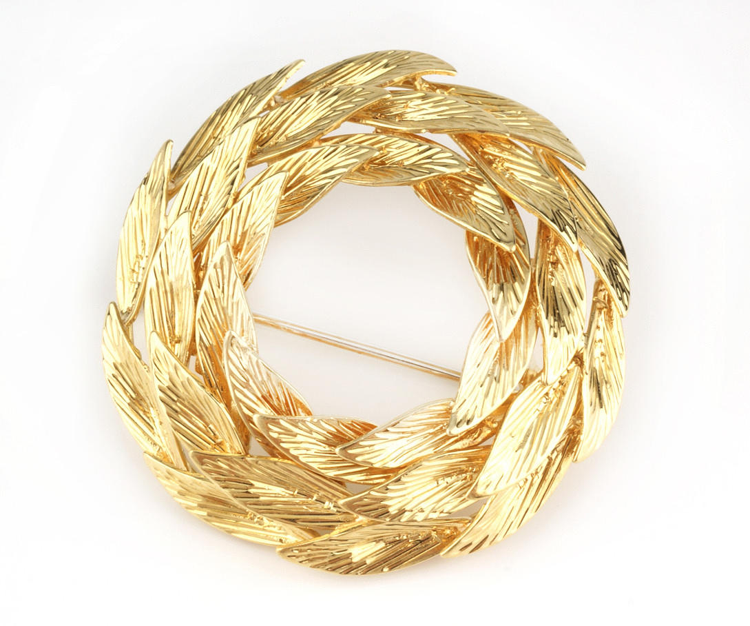 BROSCH, 750 gult guld, ca. 11,6 g.