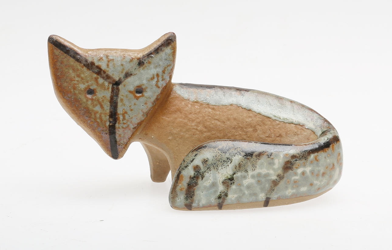 FIGURIN, Stengods, Räv ur serien "Lilla Zoo", Lisa Larson, Gustavsberg.