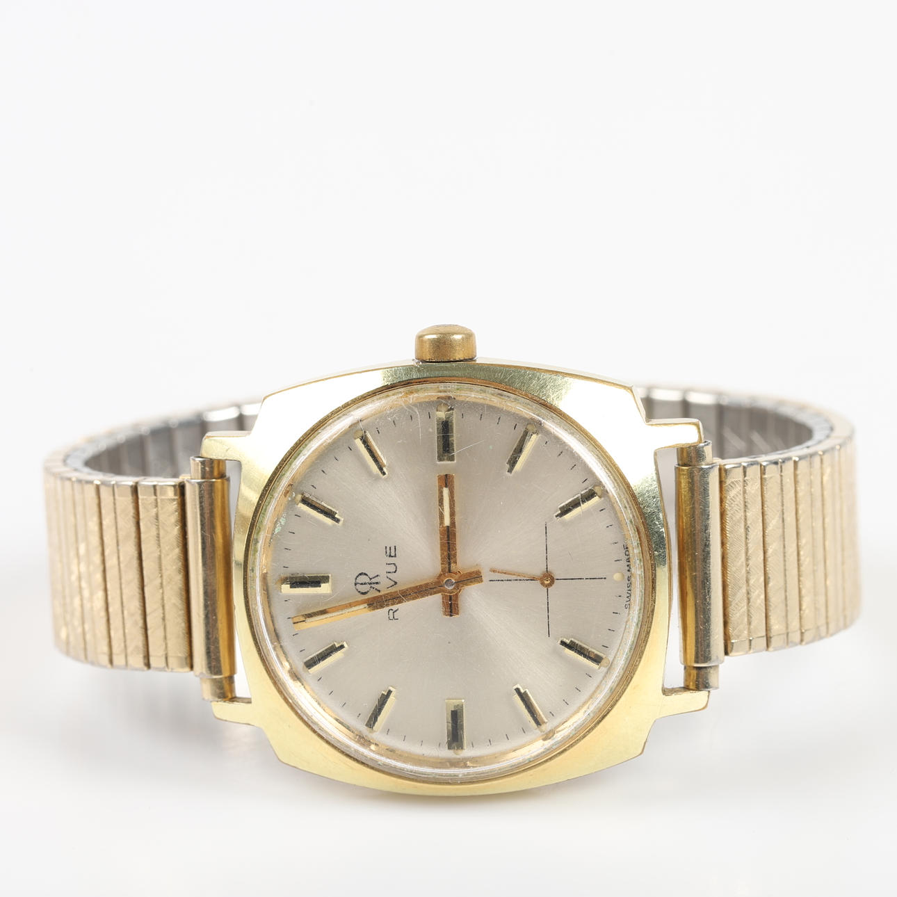 WRIST WATCH, Revue, gold plated steel.