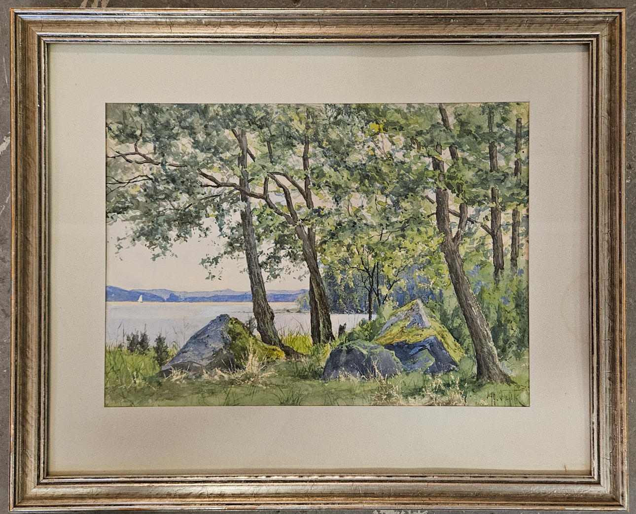 HJALMAR FALK. Attributed to. Watercolor. Signed Hj. Falcon.