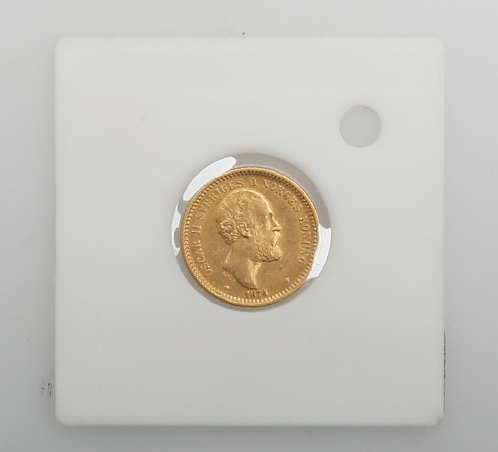 GULDMYNT, 10 kronor, Sverige, 1874.