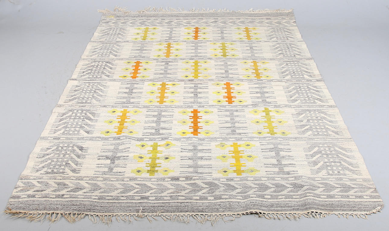 MARIA LOMNICKA-BUJAKOWA. Matta, ull, kelim, Wanda, Krakow, Polen. 1960-tal. 240 x 170 cm.