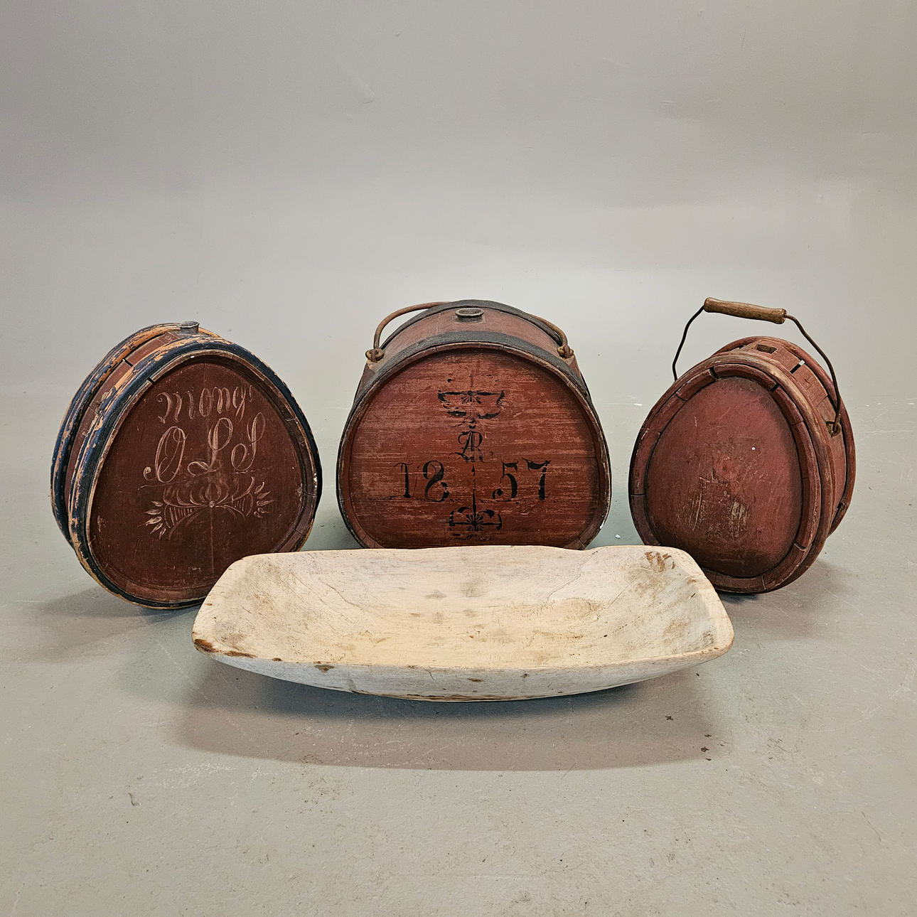 KAGGAR samt TRÅG, allmoge, 1800-tal.