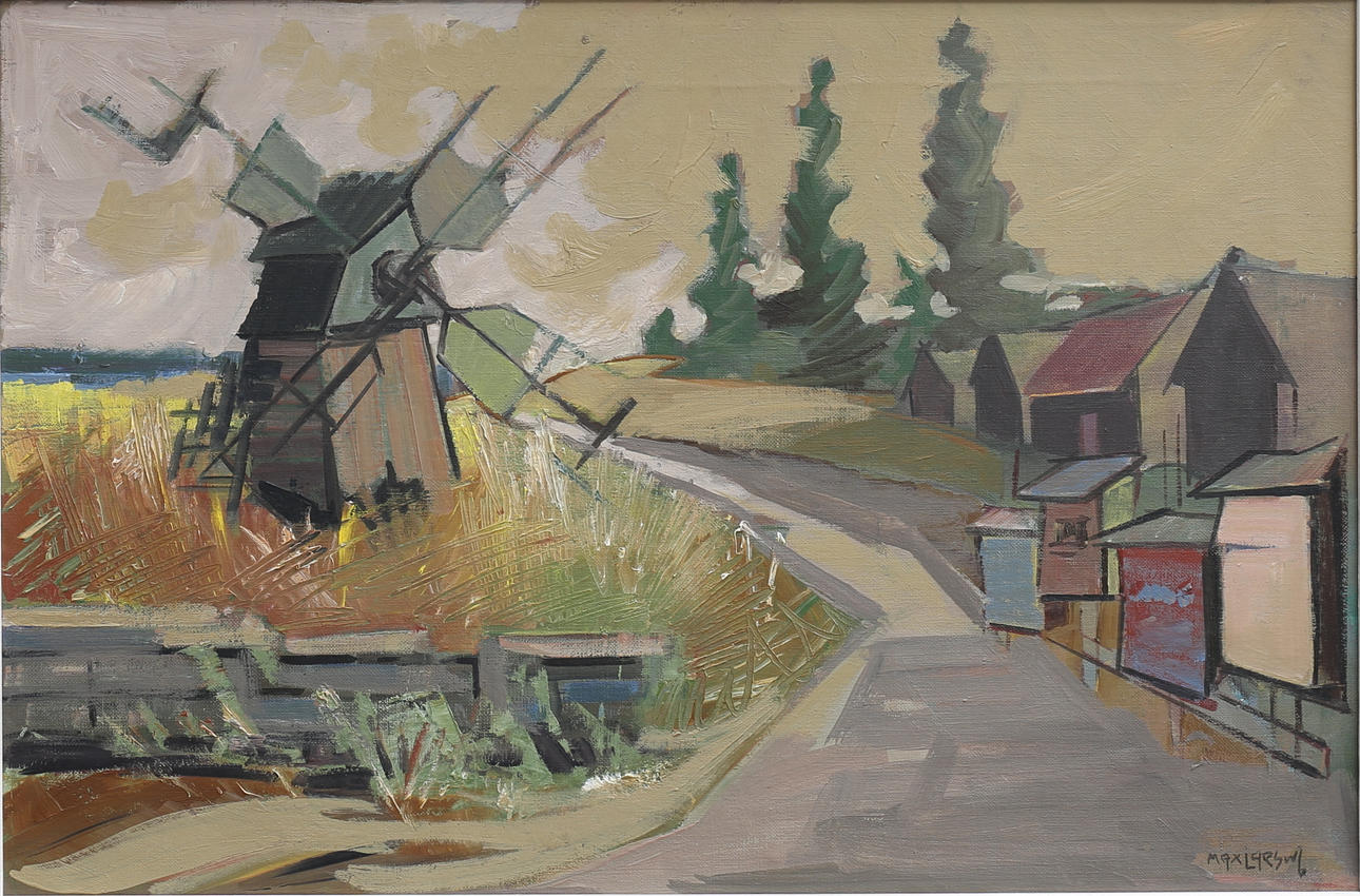 MAX LARSON. Landscape, oil on canvas signed.