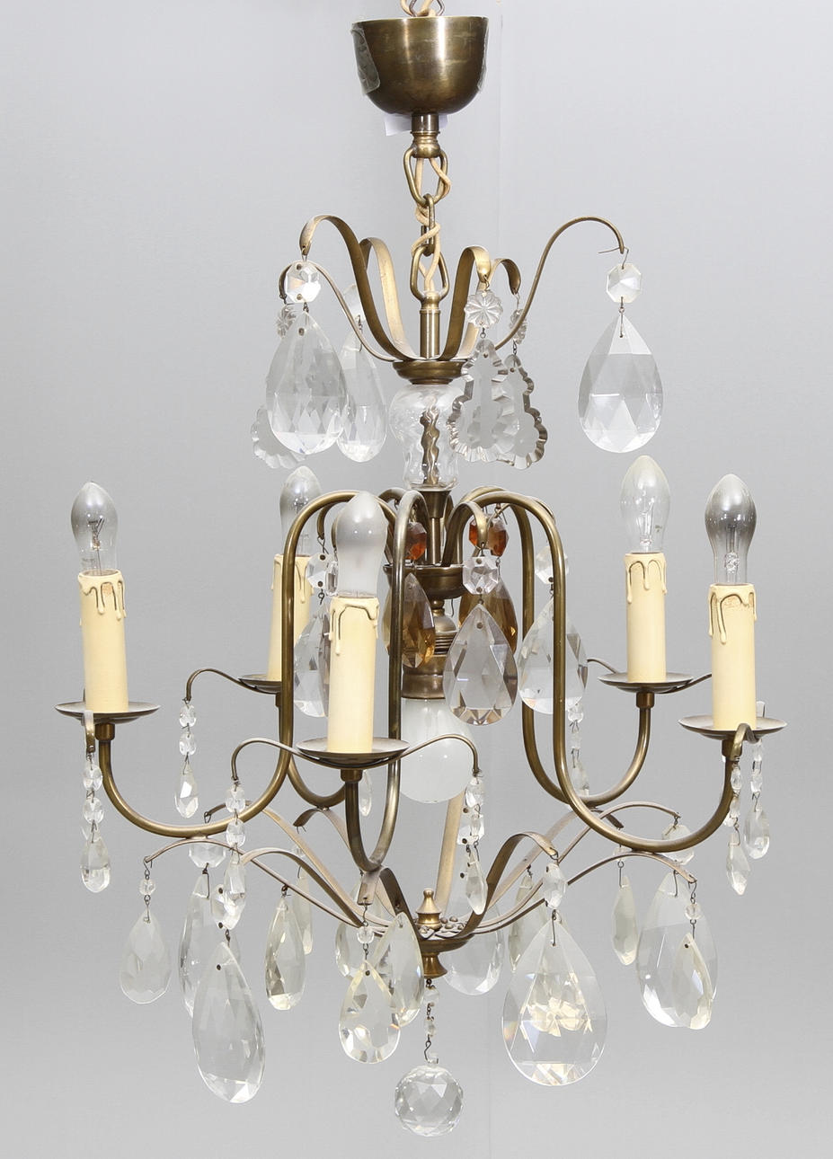 TAKKRONA med prismor, Barockstil 1900-talets mitt.