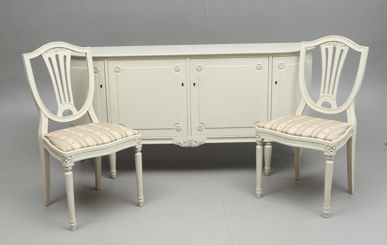 SIDEBOARD, STOLAR, 2 st, gustavianskt stil, 1900-tal.