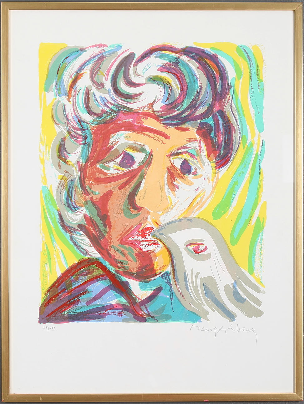 BENGT ÅBERG. "Holger", färglitografi, signerad och 69/100.