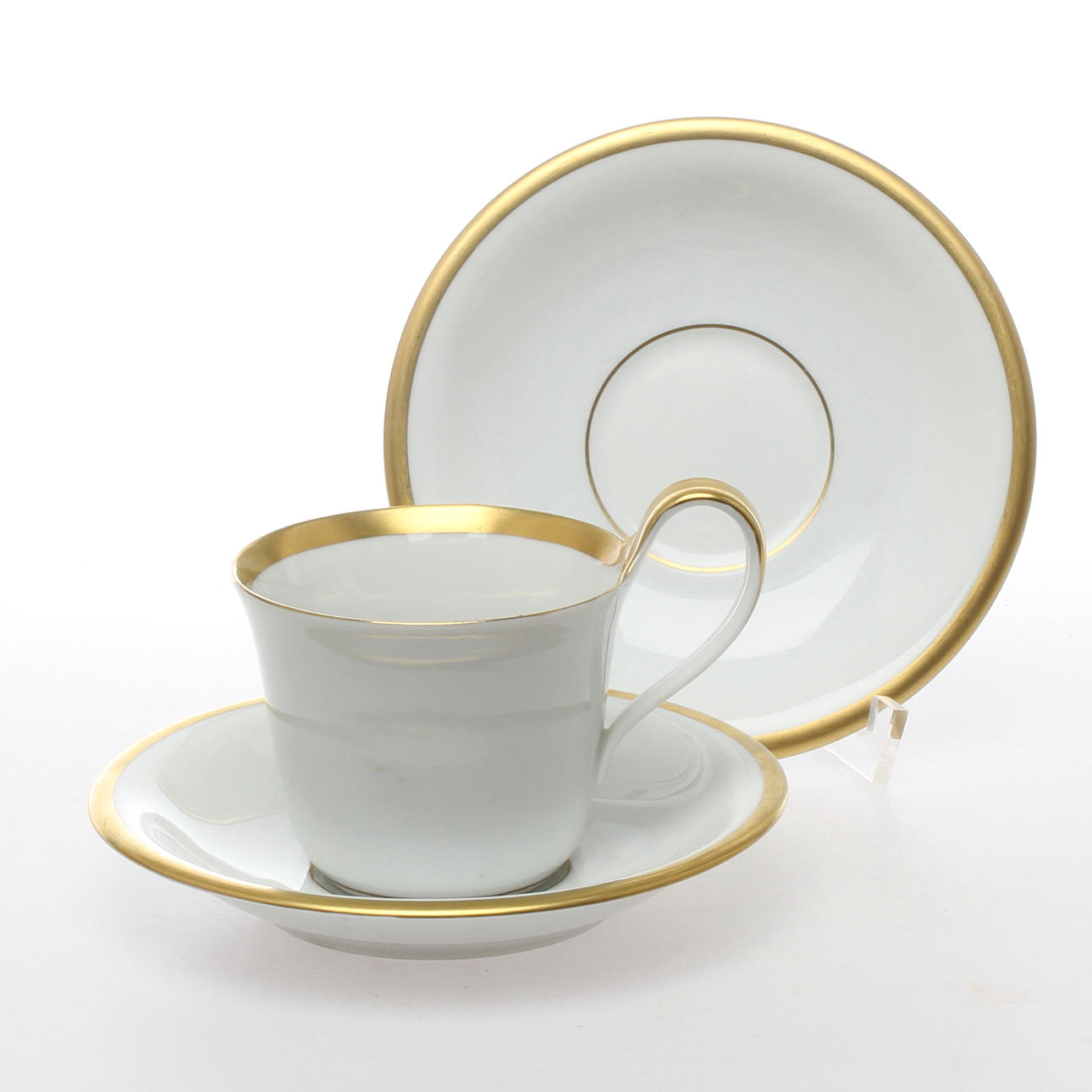 KAFFEKOPPAR med FAT, 12 st, "Golden Sun", Sigvard Bernadotte, Bing & Grøndahl.